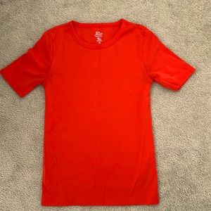 Bright orange Jcrew perfect fit tee shirt. Size small